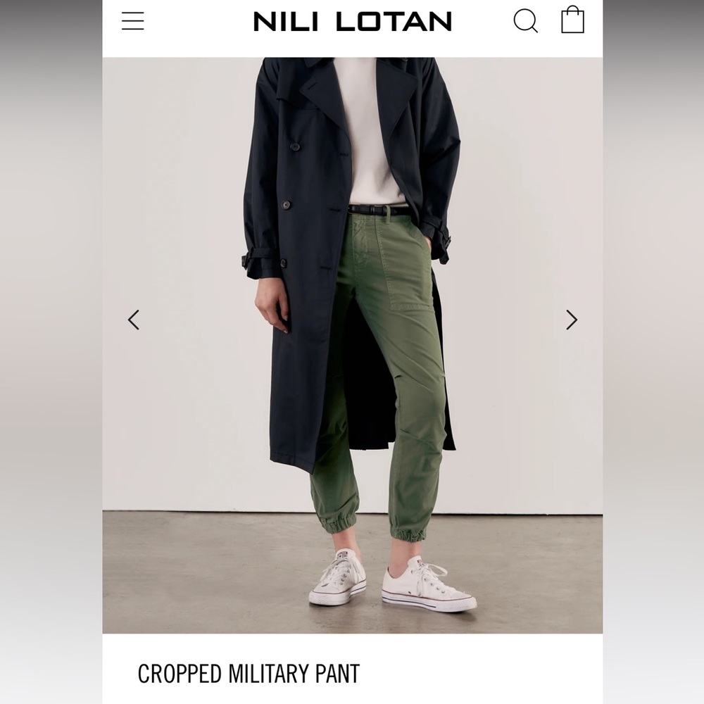Nili Lotan Cropped Military Pant in Camo, Sz 6